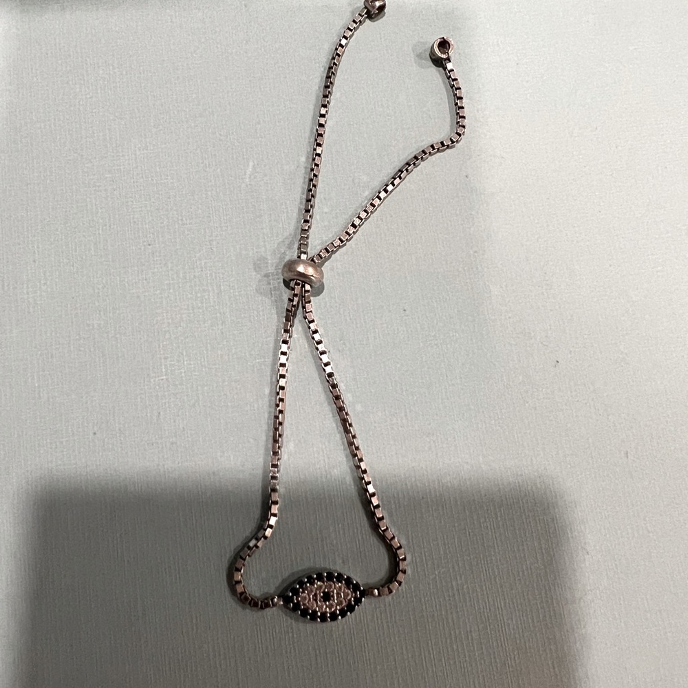 Silver and Blue Evil Eye Bracelet